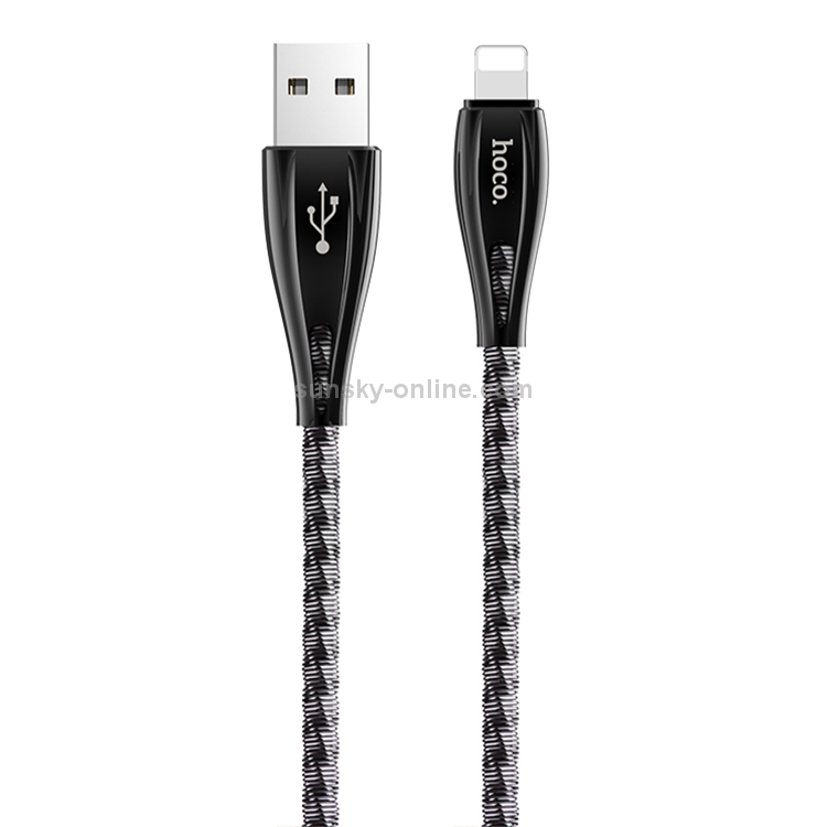 hoco U56 2.4A 8 Pin Interface Metal Armor Charging Data Cable, Length: 1.2m(Tarnish) hoco U56 2.4A 8 Pin Interface Metal Armor Charging Data Cable, Length: 1.2m(Tarnish)