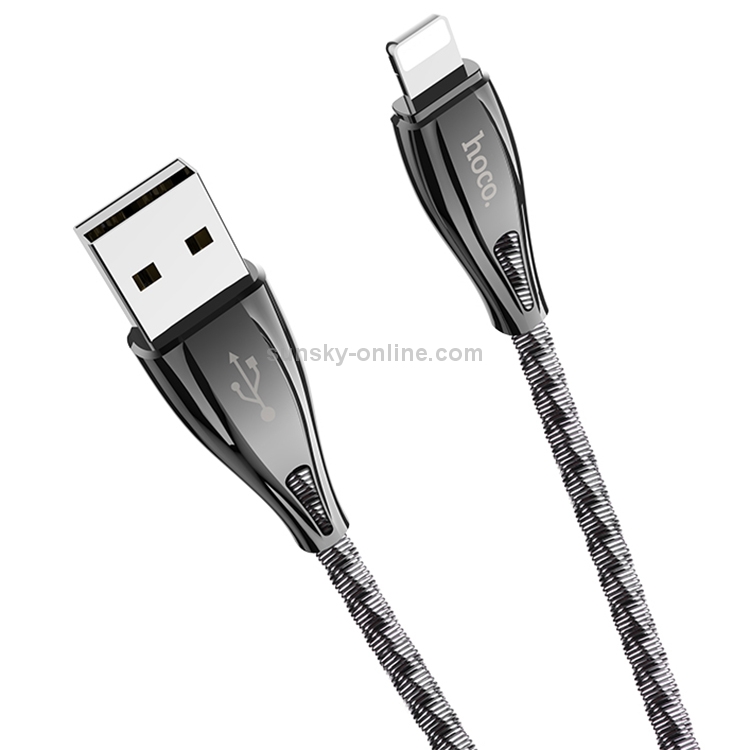 hoco U56 2.4A 8 Pin Interface Metal Armor Charging Data Cable, Length: 1.2m(Tarnish) hoco U56 2.4A 8 Pin Interface Metal Armor Charging Data Cable, Length: 1.2m(Tarnish)