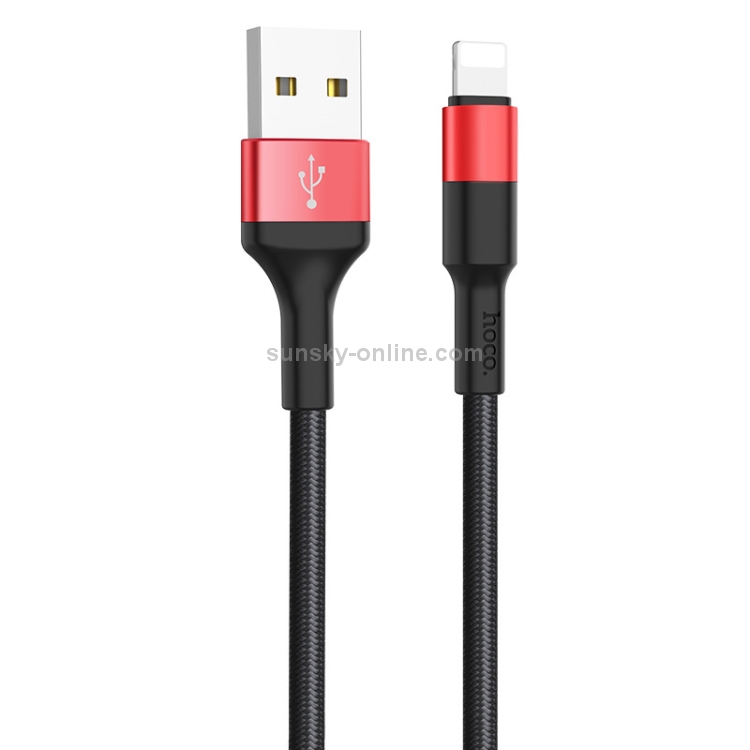 hoco X26 XPRESS 2.0A 8 Pin Interface Nylon Braided Charging Data Cable, Length: 1m(Black Red) hoco X26 XPRESS 2.0A 8 Pin Interface Nylon Braided Charging Data Cable, Length: 1m(Black Red)