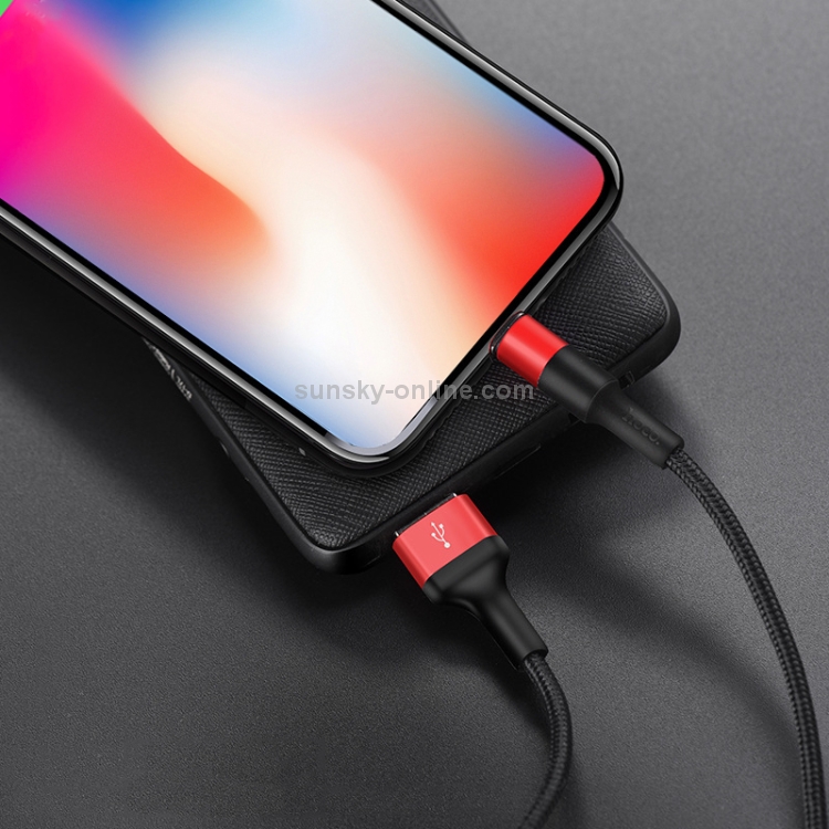 hoco X26 XPRESS 2.0A 8 Pin Interface Nylon Braided Charging Data Cable, Length: 1m(Black Red) hoco X26 XPRESS 2.0A 8 Pin Interface Nylon Braided Charging Data Cable, Length: 1m(Black Red)