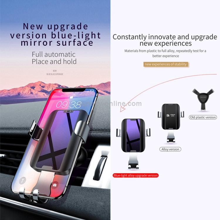 JOYROOM ZS-180 Blue Light Car Tempered Glass Dashboard Gravity Bracket (Black) JOYROOM ZS-180 Blue Light Car Tempered Glass Dashboard Gravity Bracket (Black)
