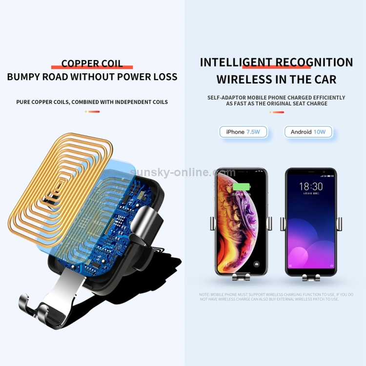 JOYROOM ZS181 Car Wireless Charger Air Outlet Gravity Bracket(Black) JOYROOM ZS181 Car Wireless Charger Air Outlet Gravity Bracket(Black)