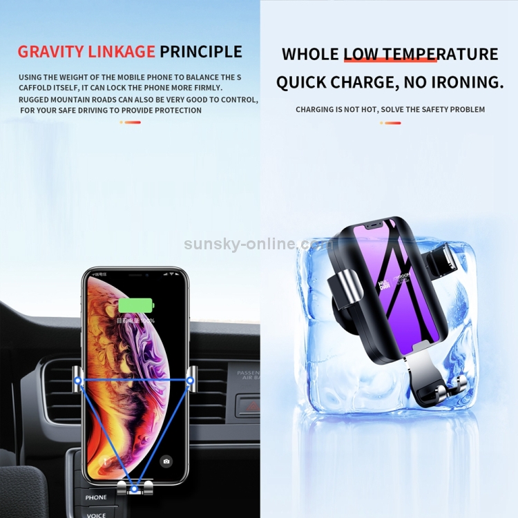 JOYROOM ZS181 Car Wireless Charger Air Outlet Gravity Bracket(Black) JOYROOM ZS181 Car Wireless Charger Air Outlet Gravity Bracket(Black)