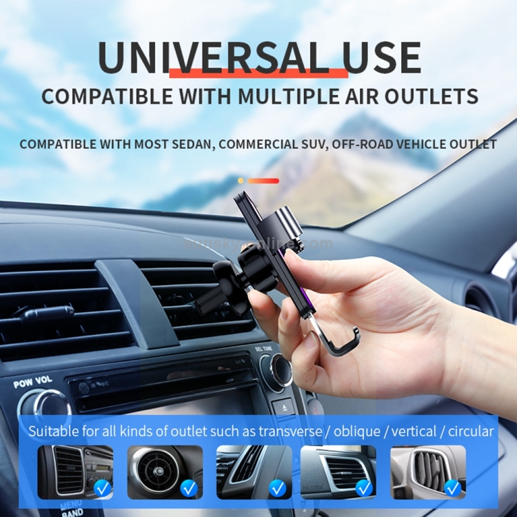 JOYROOM ZS181 Car Wireless Charger Air Outlet Gravity Bracket(Black) JOYROOM ZS181 Car Wireless Charger Air Outlet Gravity Bracket(Black)