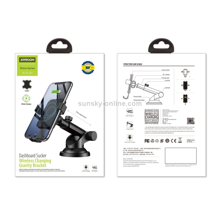 JOYROOM ZS181 Car Wireless Charger Air Outlet Gravity Bracket(Black) JOYROOM ZS181 Car Wireless Charger Air Outlet Gravity Bracket(Black)
