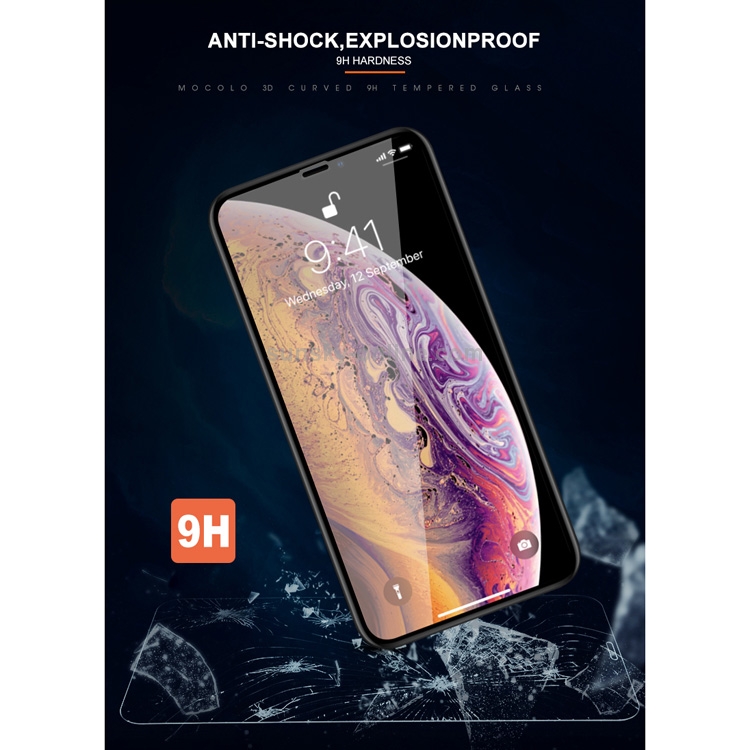 For iPhone XS / X mocolo 0.33mm 9H 3D Round Edge Tempered Glass Film (Black) For iPhone XS / X mocolo 0.33mm 9H 3D Round Edge Tempered Glass Film (Black)