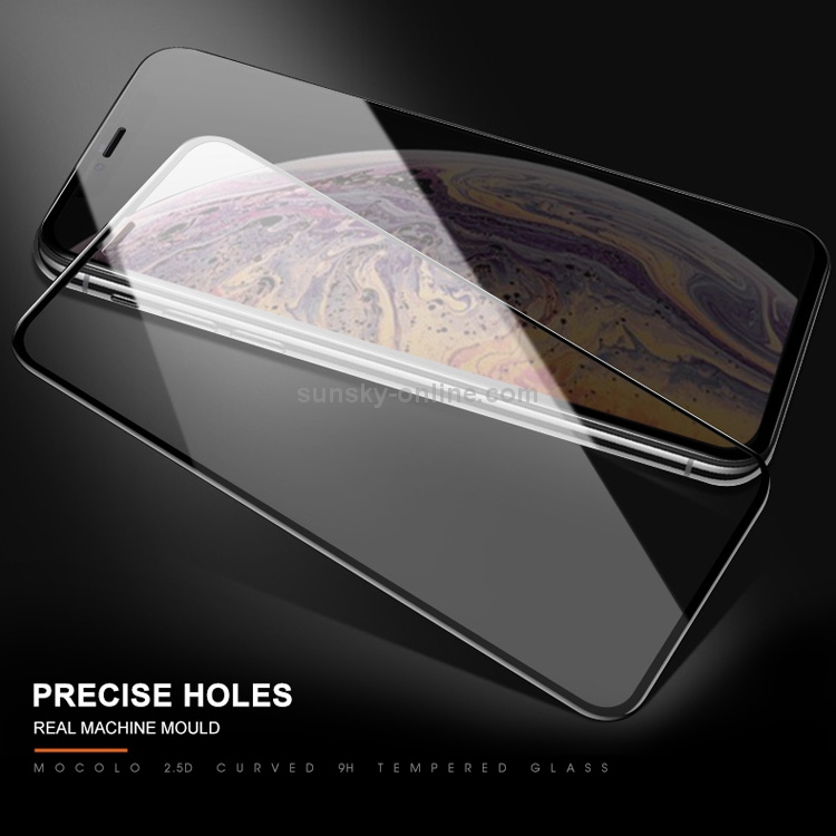 For iPhone XS / X mocolo 0.33mm 9H 2.5D Silk Print Tempered Glass Film (Black) For iPhone XS / X mocolo 0.33mm 9H 2.5D Silk Print Tempered Glass Film (Black)