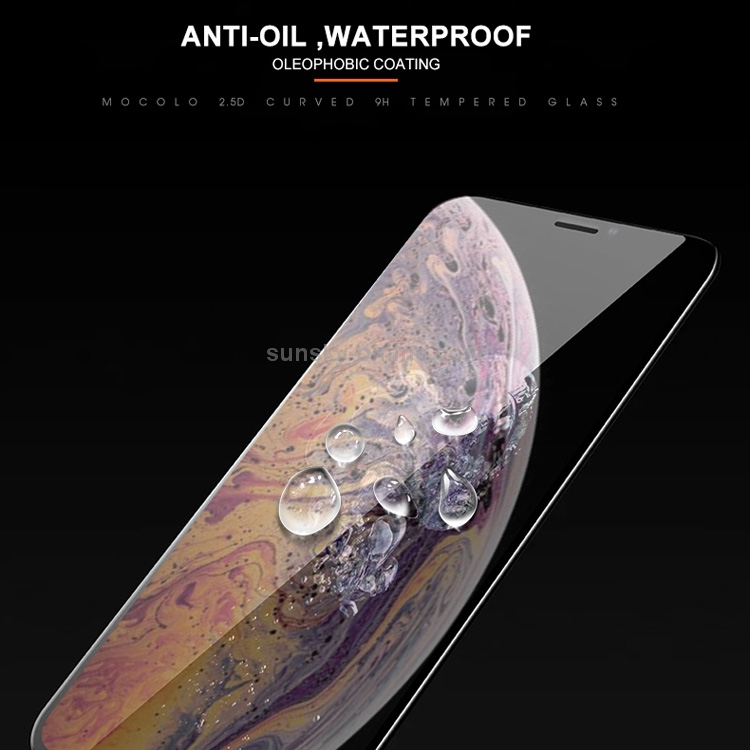 For iPhone XS / X mocolo 0.33mm 9H 2.5D Silk Print Tempered Glass Film (Black) For iPhone XS / X mocolo 0.33mm 9H 2.5D Silk Print Tempered Glass Film (Black)
