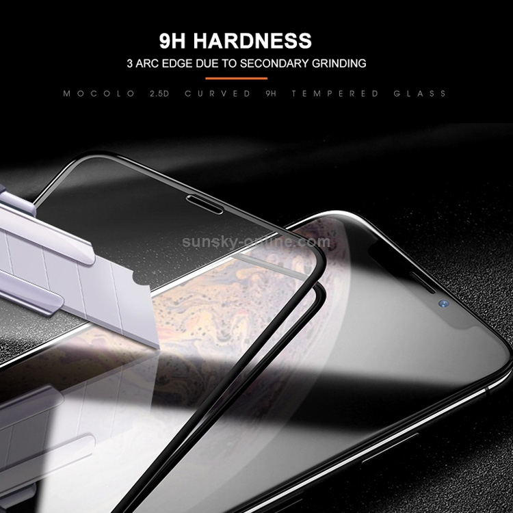 For iPhone XS / X mocolo 0.33mm 9H 2.5D Silk Print Tempered Glass Film (Black) For iPhone XS / X mocolo 0.33mm 9H 2.5D Silk Print Tempered Glass Film (Black)
