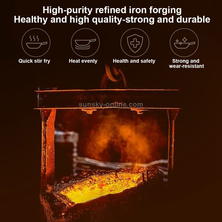 Original Xiaomi Youpin Lightweight Stir Fry Iron Pot, Specification: Fine Iron Cover 32cm Caliber - 4