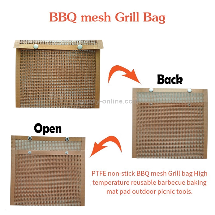 Non-Stick BBQ Mesh Grill Bag High Temperature Barbecue Baking Mat Pad _NEW