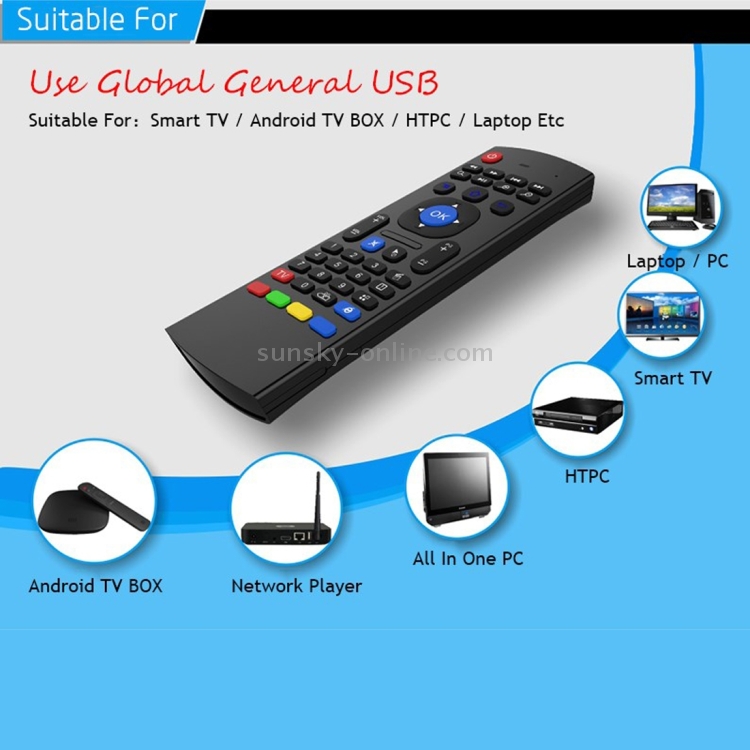 MX3-M Air Mouse Wireless 2.4G Tastiera telecomando con microfono per  Android TV Box / Mini PC