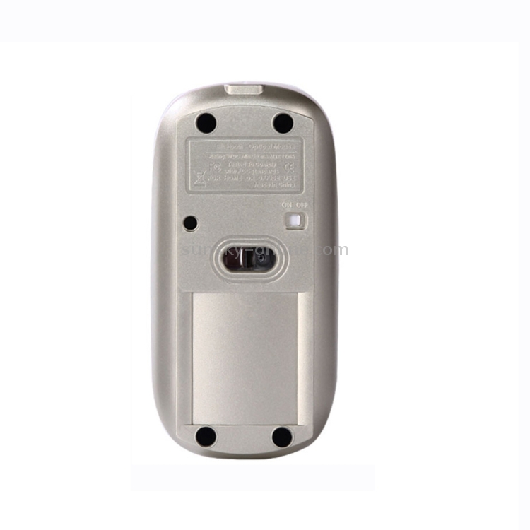 MC-008 Ratón inalámbrico con carga de batería Bluetooth 3.0 para computadoras portátiles y teléfonos móviles con sistema Android (dorado) - 3