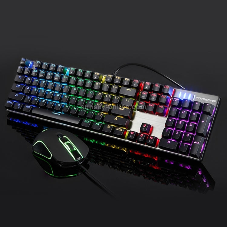 Gaming Mechanical Keyboard Adjustable DPI Mouse Set with 1.8m Cable for Computer Pro Gamer RGB LED Backlight 