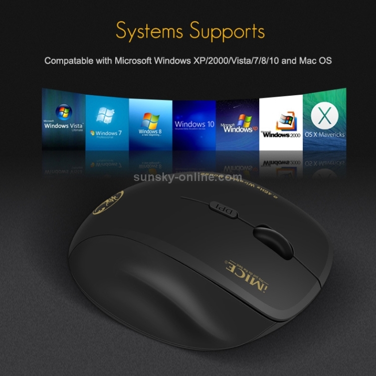 iMICE G6 Wireless Mouse 2.4G Office Mouse Ratón para juegos de 6 botones (gris) - 10