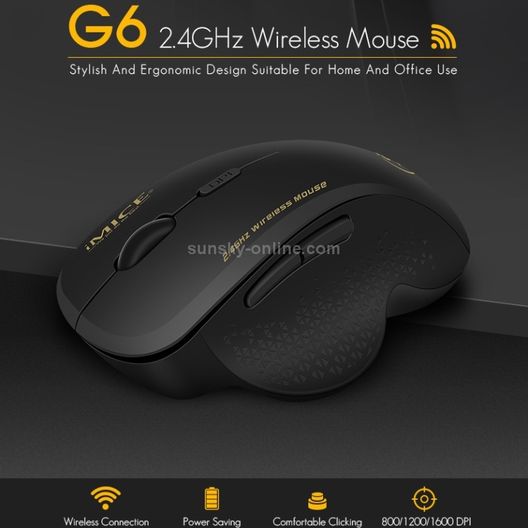 iMICE G6 Wireless Mouse 2.4G Office Mouse Ratón para juegos de 6 botones (gris) - 2