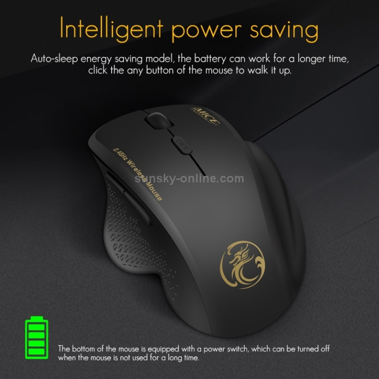 iMICE G6 Wireless Mouse 2.4G Office Mouse Ratón para juegos de 6 botones (gris) - 6