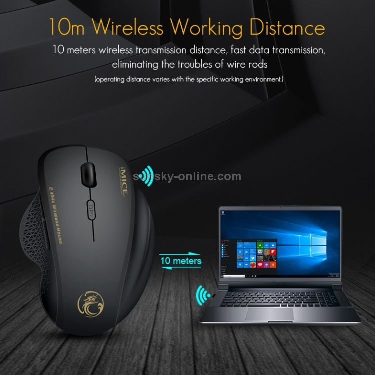 iMICE G6 Wireless Mouse 2.4G Office Mouse Ratón para juegos de 6 botones (gris) - 7