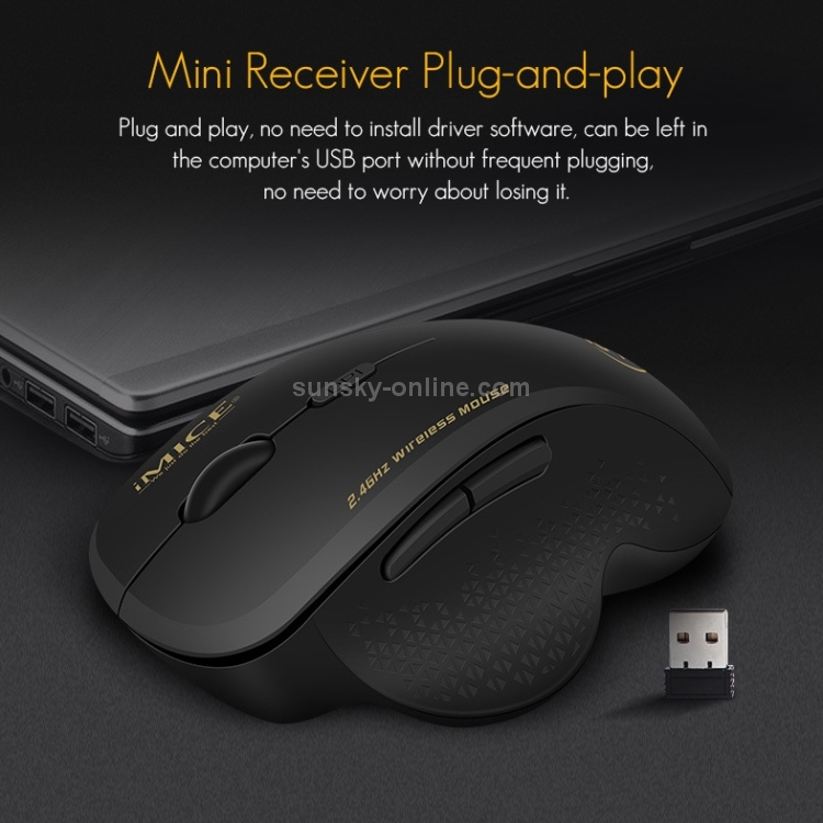 iMICE G6 Wireless Mouse 2.4G Office Mouse Ratón para juegos de 6 botones (gris) - 8