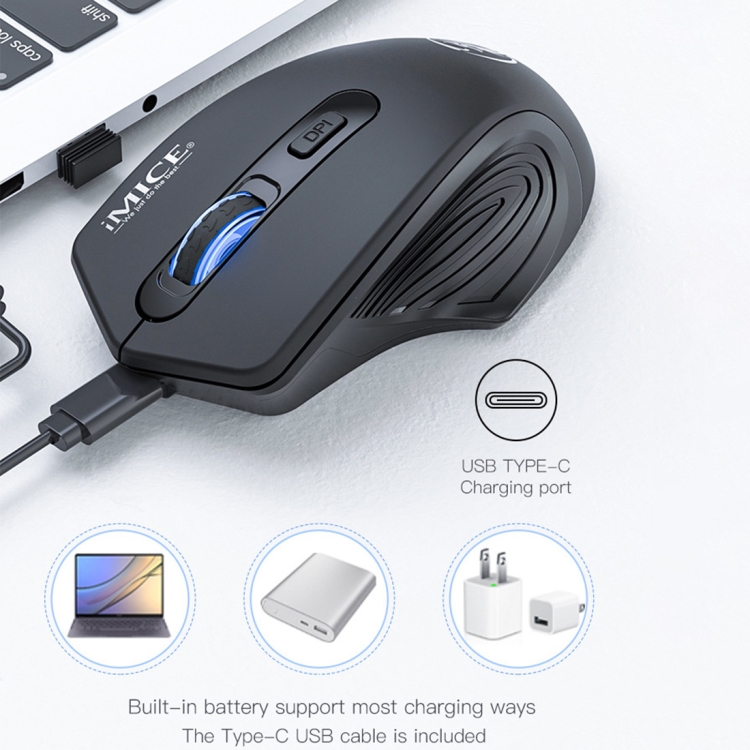 Mouse Bluetooth silenzioso a 4 pulsanti V7 - nero