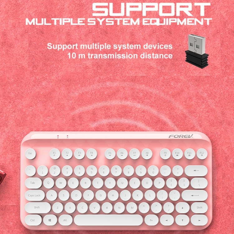 FOREV FV-WI8 Portable 2.4G Wireless Keyboard (Pink) - B1