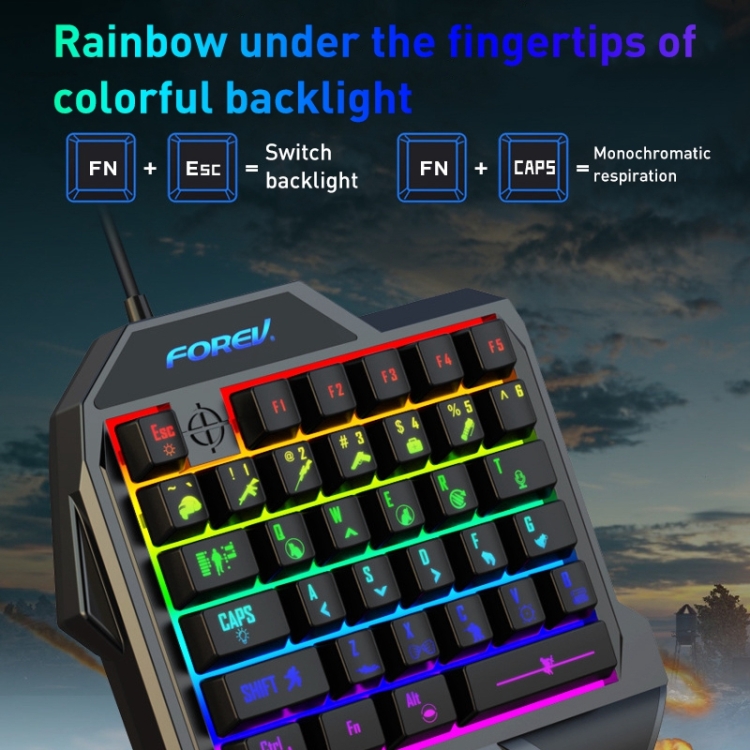 FOREV FV-F6 Wired Gaming Illuminated Keyboard (Black) - 3