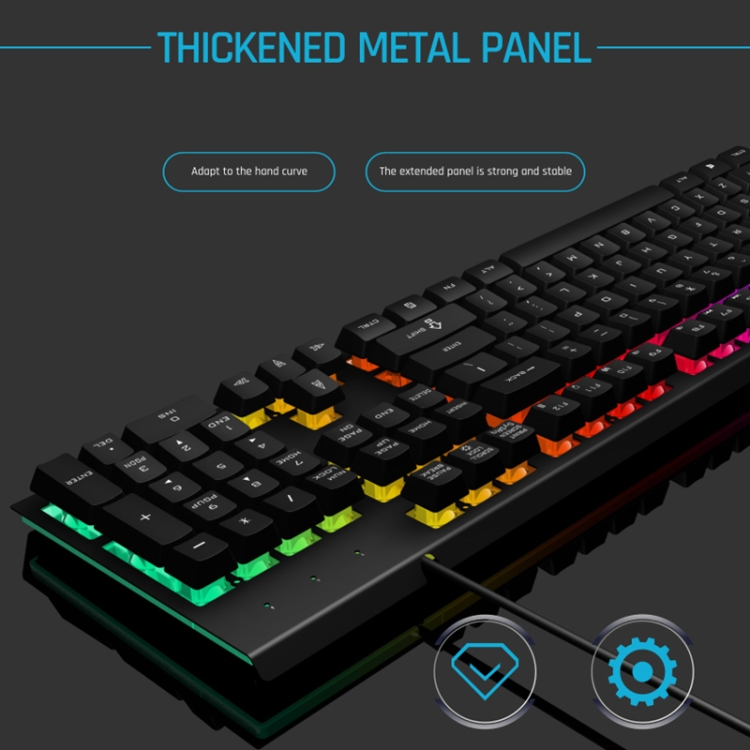 K60 Metal Panel Character Transparent Dazzling Competitive Keyboard - 2