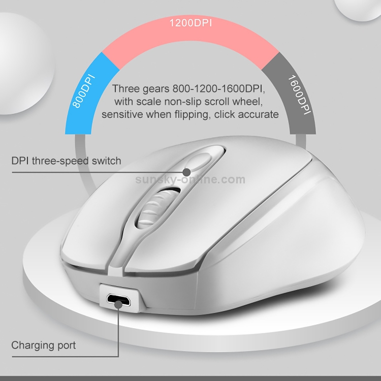 ZGB 361 2.4G Wireless Chargeable Mini Mouse 1600dpi (Pink) - B4