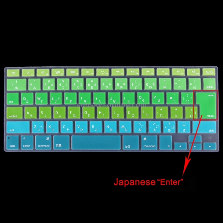 5 PCS Gradient Color Apple Laptop Silicone Keyboard Protector Protective Film for Macbook 13.3 inch & 15.4 inch & 17 inch, Japanese Version with English, Random Color Delivery 5 PCS Gradient Color Apple Laptop Silicone Keyboard Protector Protective Film for Macbook 13.3 inch & 15.4 inch & 17 inch, Japanese Version with English, Random Color Delivery