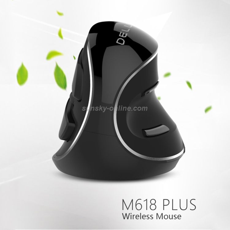 DELUX M618 Plus 2.4G 1600DPI Mouse ergonómico vertical portátil inalámbrico - 1
