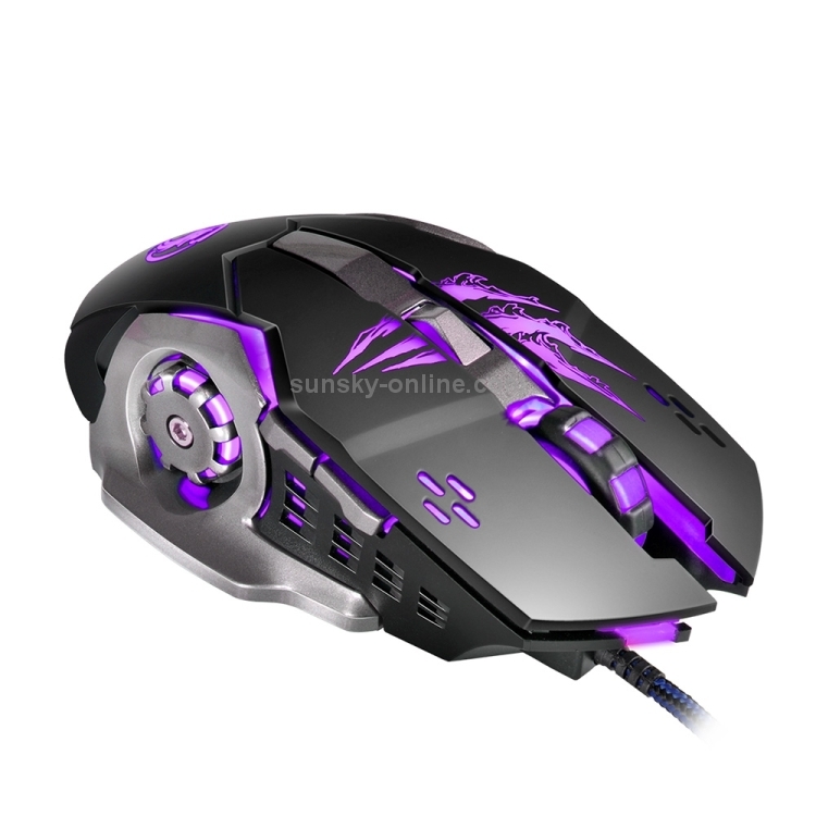 Apedra iMICE A8 High Precision Gaming Mouse LED Four Color Controlled Breathing Light USB 6 Buttons 3200 DPI Wired Optical Gaming Mouse for Computer PC Laptop(Black) - 3