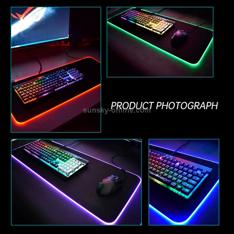 Colorido LED LED Cerradura de engrosamiento del teclado Juego de la almohadilla del mouse, Tamaño: 800 x 300 x 4 mm - 10