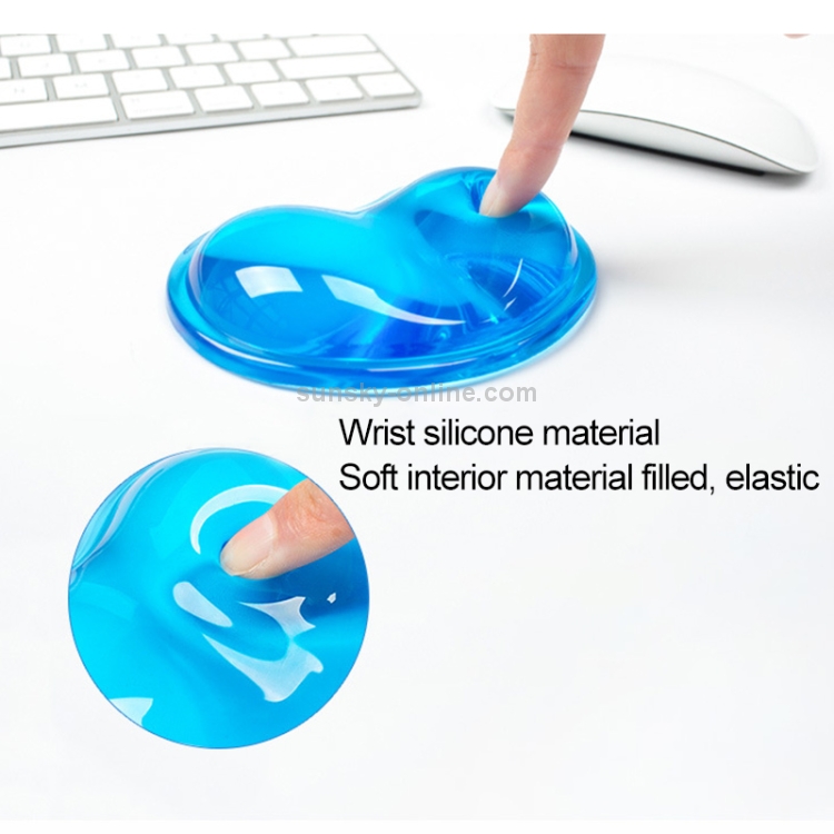 Soporte de muñeca de ratón en forma de corazón de silicona transparente de MONTIAN 2 piezas, entrega de color al azar - 1