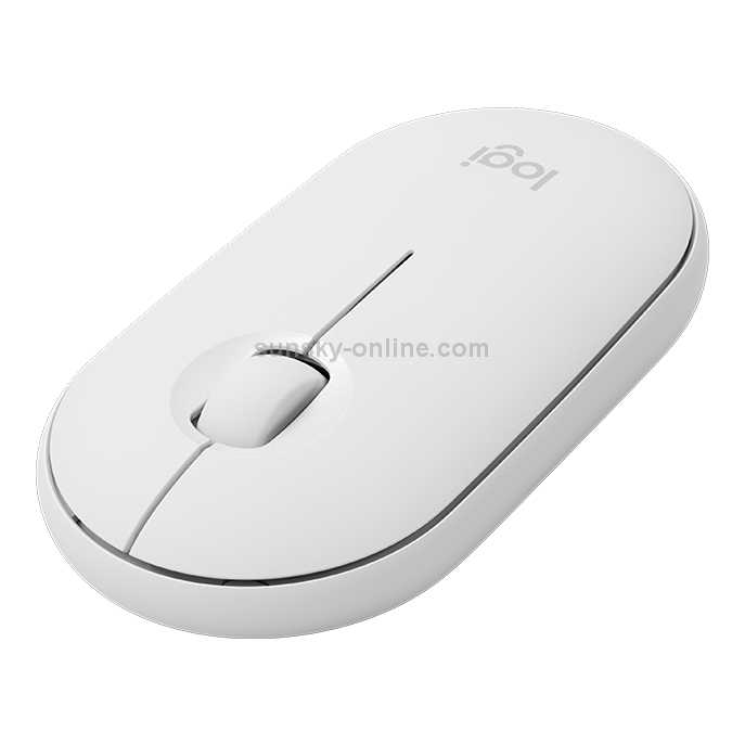 Logitech Pebble Cobblestone Shape Thin 3 teclas 1000DPI Mute Wireless Bluetooth Optical Mouse, alcance inalámbrico: 10 m (blanco) - 2