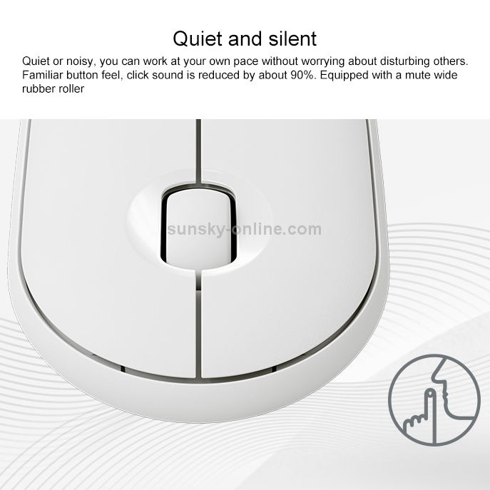 Logitech Pebble Cobblestone Shape Thin 3 teclas 1000DPI Mute Wireless Bluetooth Optical Mouse, alcance inalámbrico: 10 m (blanco) - 6
