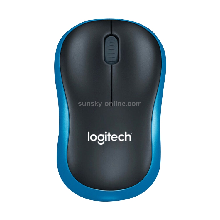 Logitech M186 Wireless Mouse Office Power Saving USB Laptop Desktop Computer Universal (Black Blue) - 1