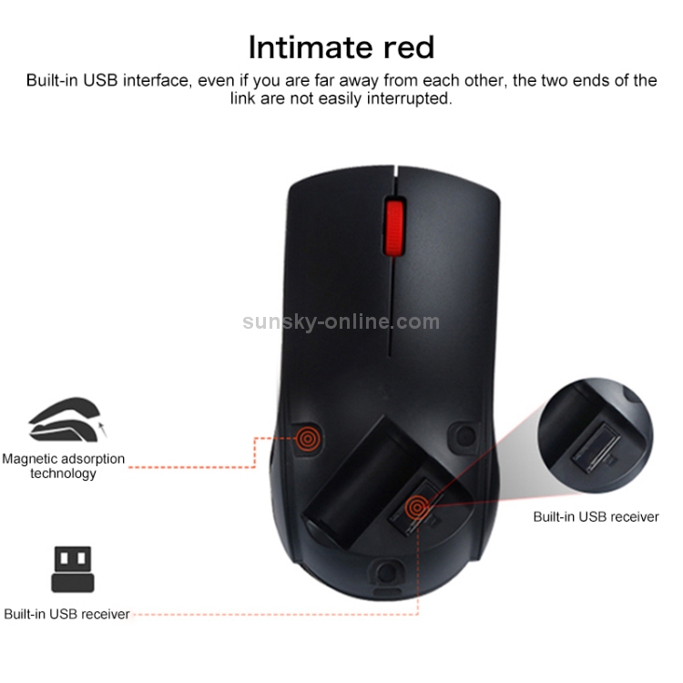 Ratón inalámbrico Lenovo M120 Pro Fashion Office Red Dot (negro) - 5