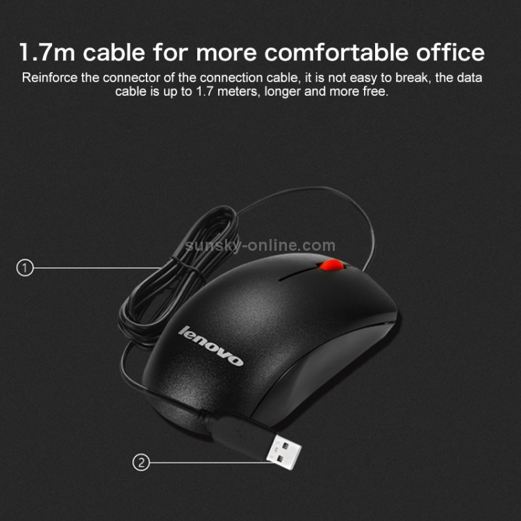 Ratón con cable Lenovo M120 Pro Fashion Office Red Dot (negro) - 6
