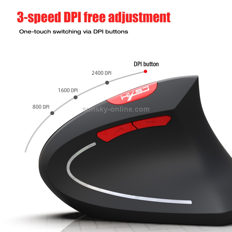 X60 2.4GHz 2400DPI Three-Speed Adjustable Rechargeable Vertical Wireless Optical Gaming Mouse Premium Material Color : Black 