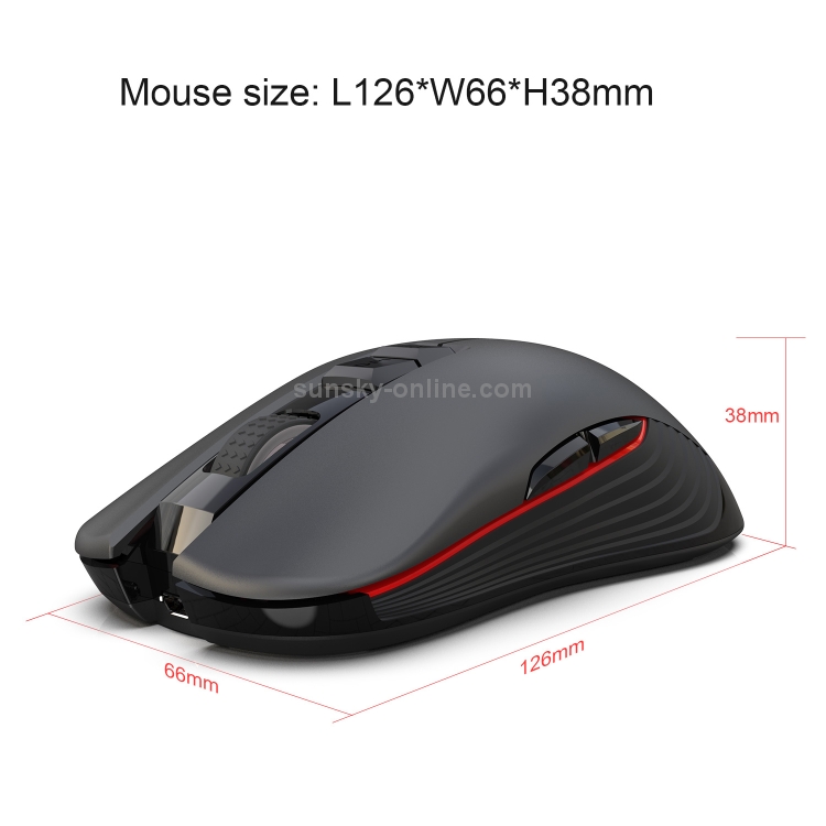 HXSJ T30 2.4GHz Souris optique sans fil rechargeable Souris de jeu