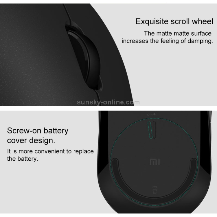 Ratón silencioso de modo dual Xiaomi 2.4G inalámbrico Bluetooth 4.2 original (negro) - B1