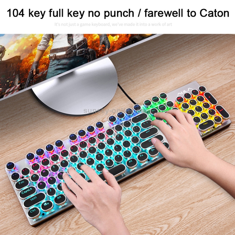 Clavier de jeu 104 touches en panneau tout en métal clavier - Temu