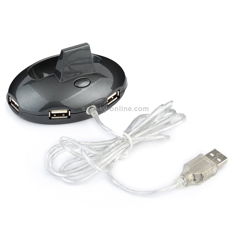 Ratón óptico inalámbrico recargable MZ-012 2.4G 1200 DPI con 3 puertos USB HUB / base de carga (gris) - 4