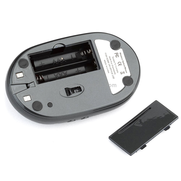 Ratón óptico inalámbrico recargable MZ-012 2.4G 1200 DPI con 3 puertos USB HUB / base de carga (gris) - 5