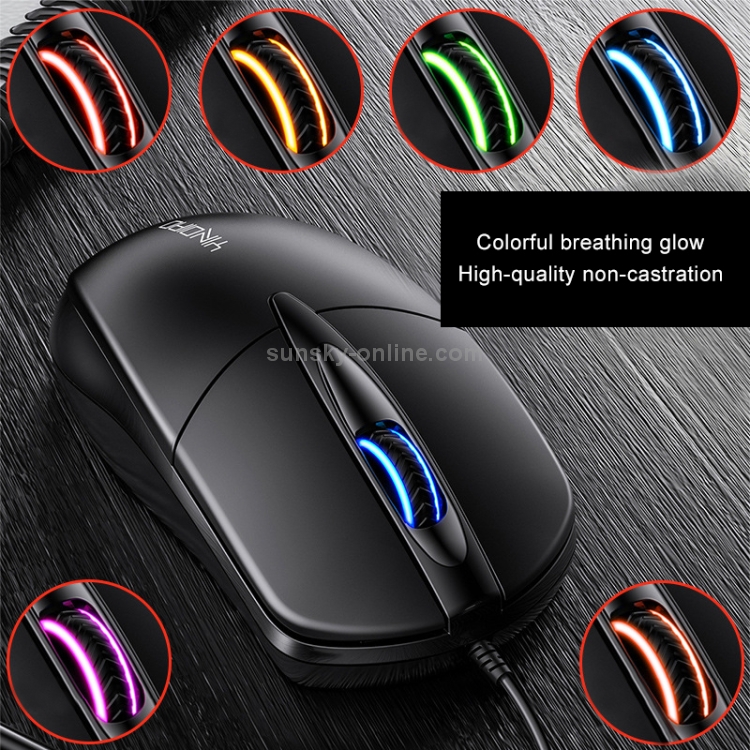 YINDIAO G2 1000DPI 3 teclas RGB Light Wired Business Mouse (Negro) - 5