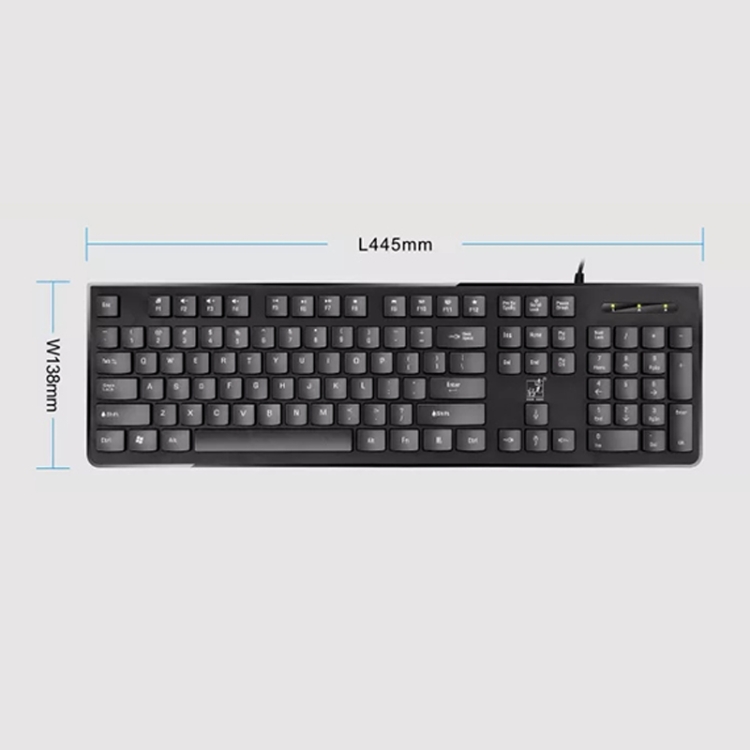 ZGB S500 Square Key USB Wired Computer Keyboard(Black)
