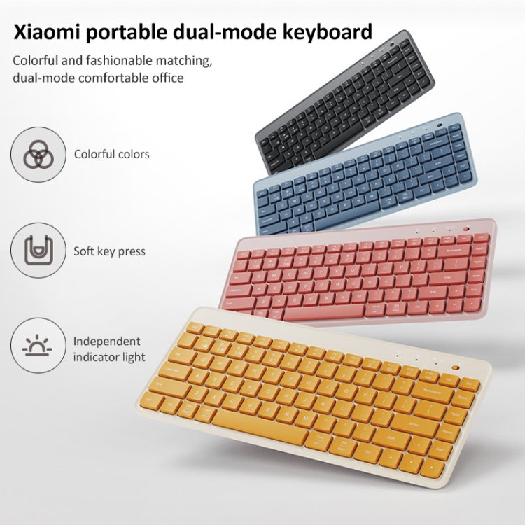 Original Xiaomi XMBXJP01YM 85 Keys Portable Dual-mode Keyboard (Blue)