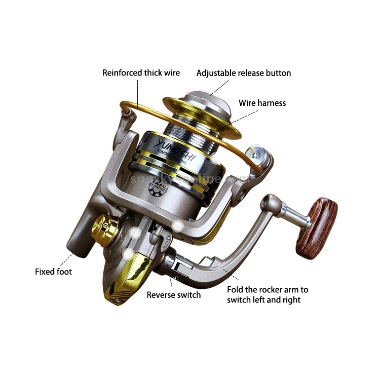 YUMOSHI Full Metal Ball Bearings Rocker Handle Wheel Seat Fishing Spinning  Reel