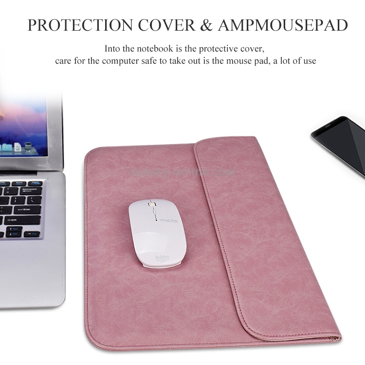 Premium Material PU Leather Horizontal Invisible Magnetic Buckle Laptop Inner Bag for 15.4 inch laptops Color : Grey Pink Premium Material PU Leather Horizontal Invisible Magnetic Buckle Laptop Inner Bag for 15.4 inch laptops Color : Grey Pink