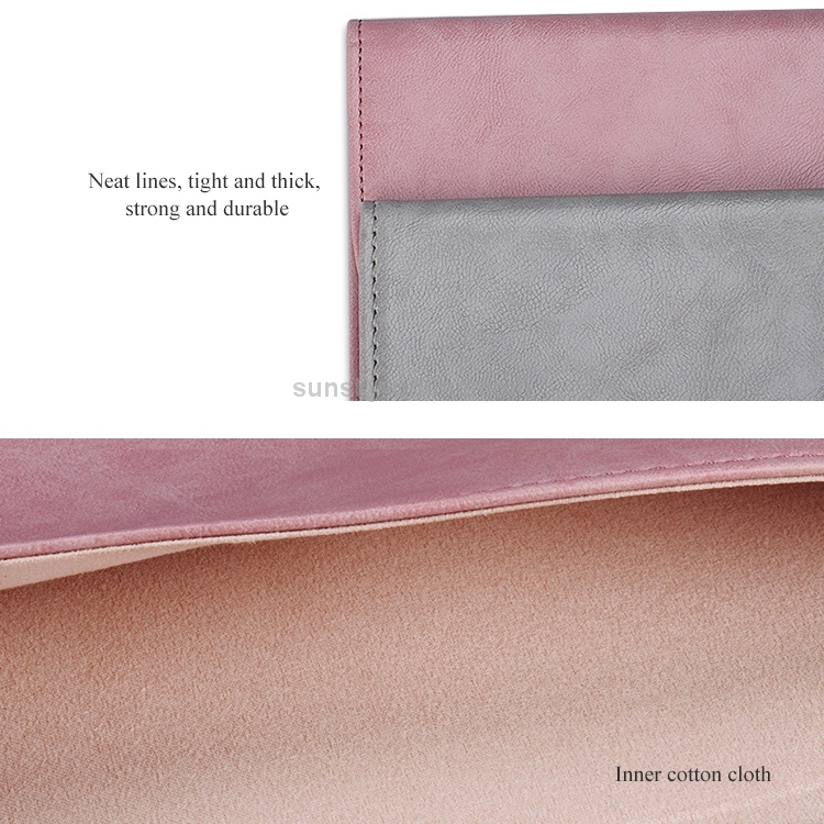 PU Leather Horizontal Invisible Magnetic Buckle Laptop Inner Bag for 15.4 inch laptops Color : Grey Pink Premium Material 